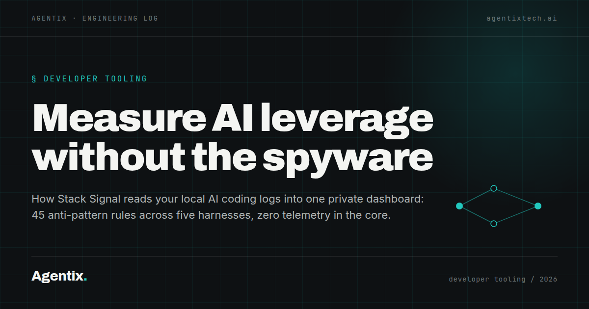 Stack Signal reads local AI coding sessions from five harnesses into one private, read-only dashboard